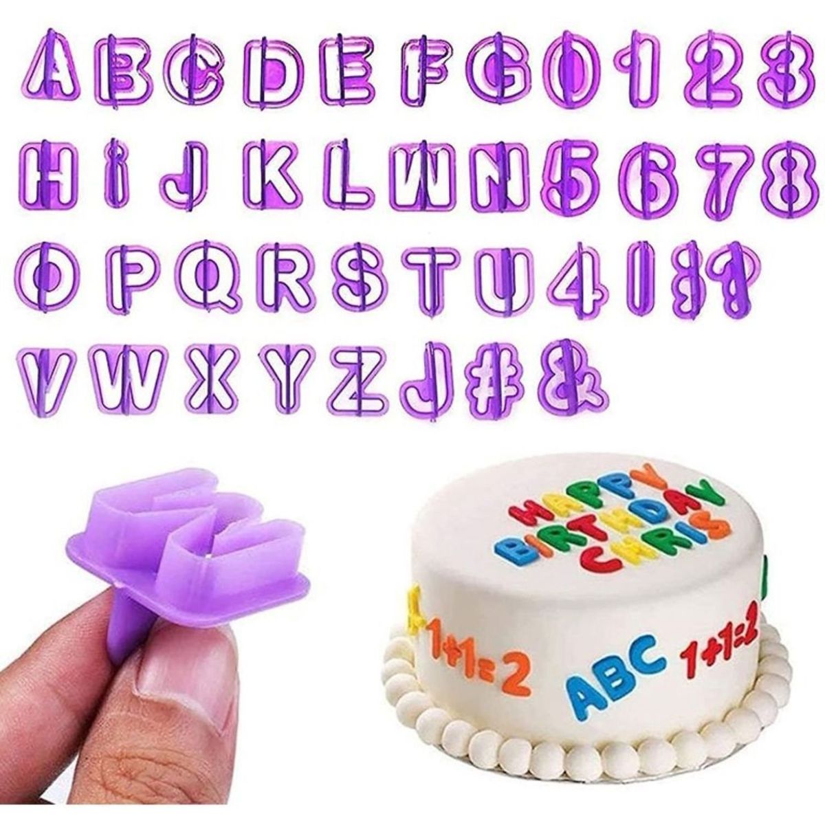 GENERICO - Set Cortador De Fondant Y Cerámica Diseño Letras Y Numeros.