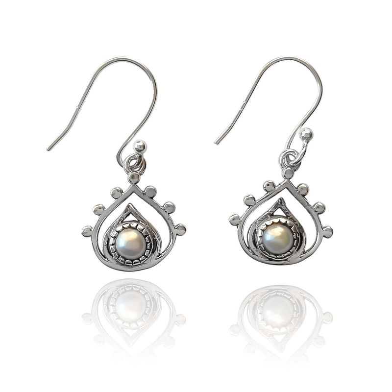 ANDREA COGGIOLA JOYAS - Aros Lakshmi Gota Perla De Río Plata Fina 925