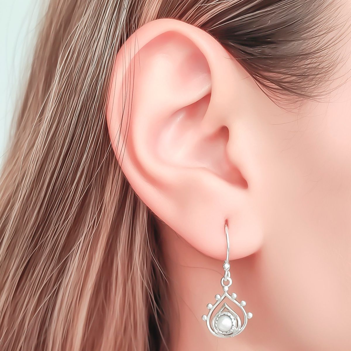 COGGIOLA - Aros Lakshmi Gota Perla De Río Plata Fina 925