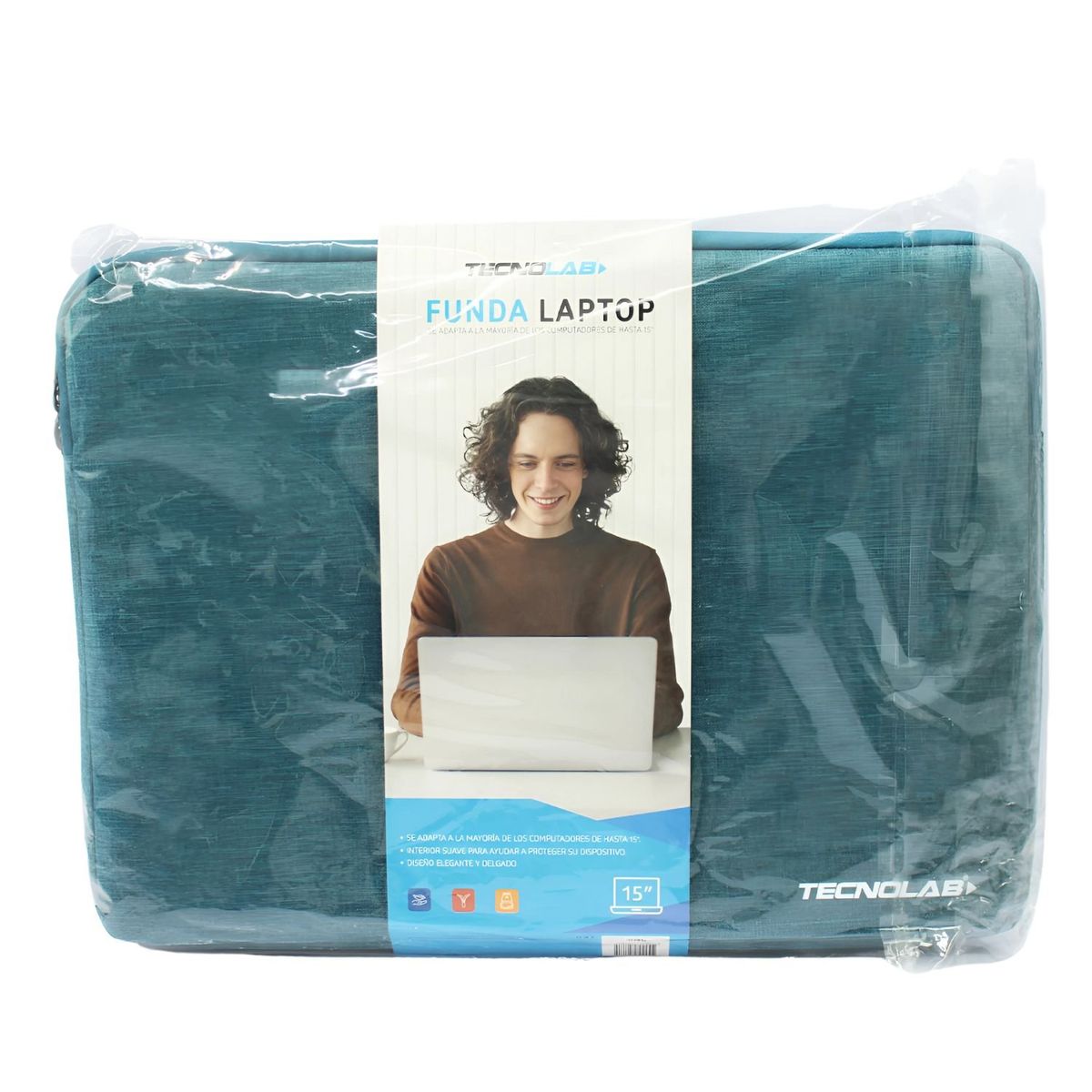 TECNOLAB - Funda Notebook 15 Pulgadas Elegante Y Resistente Negro - SC