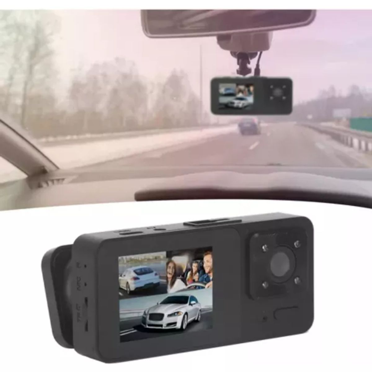 GENERICO - Cámara De Coche Con Triple Lente Giratoria Hd1080p Visión N