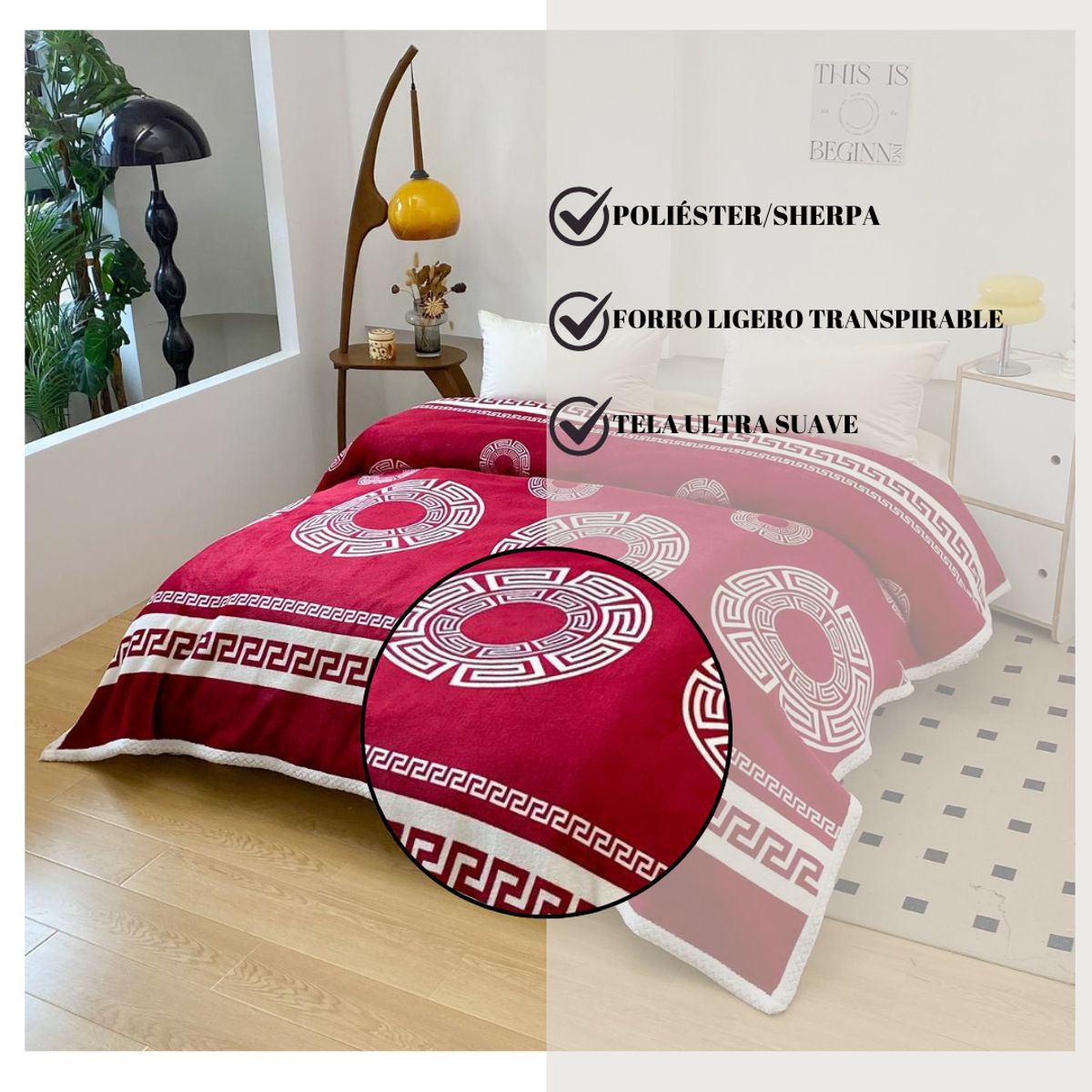 GENERICO - Frazadas Con Chiporro Polar Diseños Estampados 2 Plazas 230x210cm