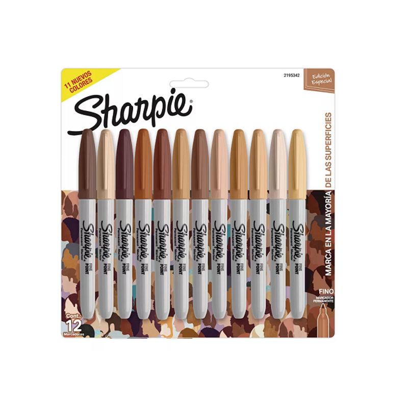 GENERICO - Set 12 marcadores sharpie punta fina multicolor