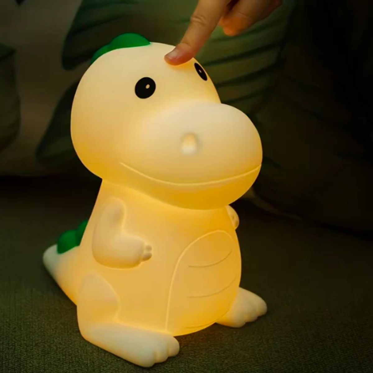 GENERICO - Lámpara Dinosaurio espanta cuco led  niños touch silicona espantacuco