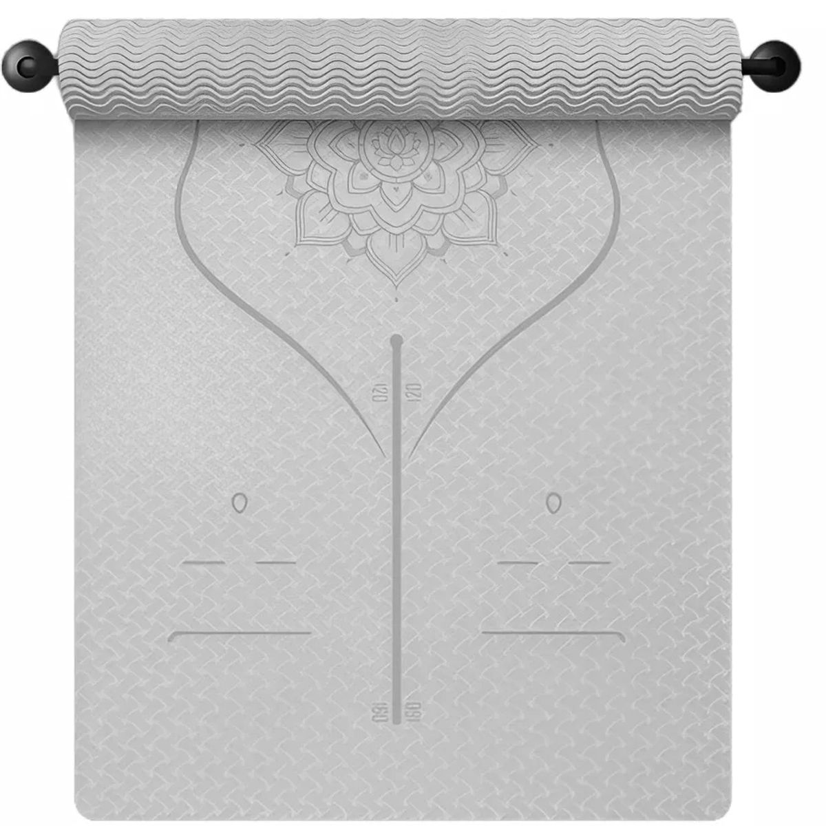 GENERICO - Mat de Yoga Design Con Marcas De Alineación de 8mm más bolso-Gris