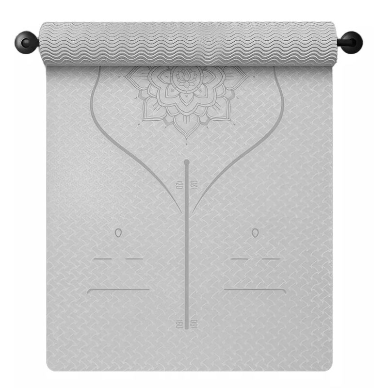 GENERICO - Mat de Yoga Con Marcas De Alineación de 8mm más bolso-Gris