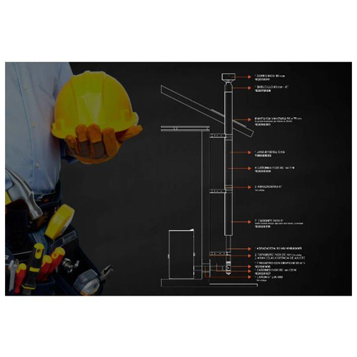 BOSCA - Kit Instalación para Estufa A Pellet Techo Bosca