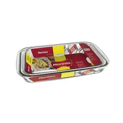MARINEX - Pack 2 Fuentes Asaderas Mediana Grande Vidrio Rectangular