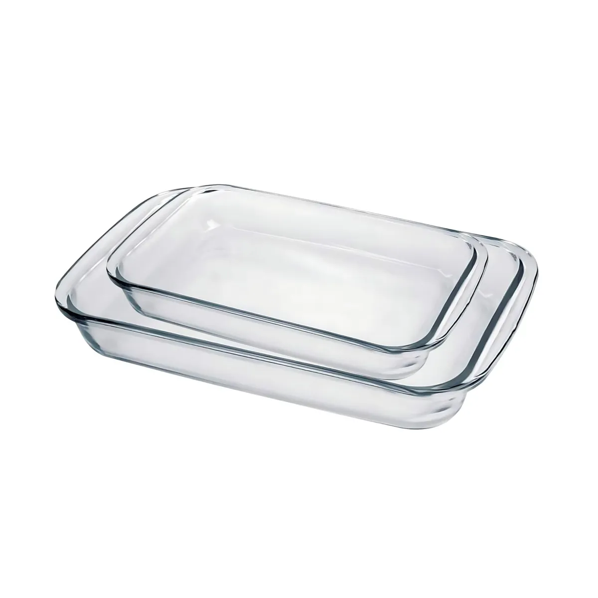 MARINEX - Pack 2 Fuentes Asaderas Mediana Grande Vidrio Rectangular