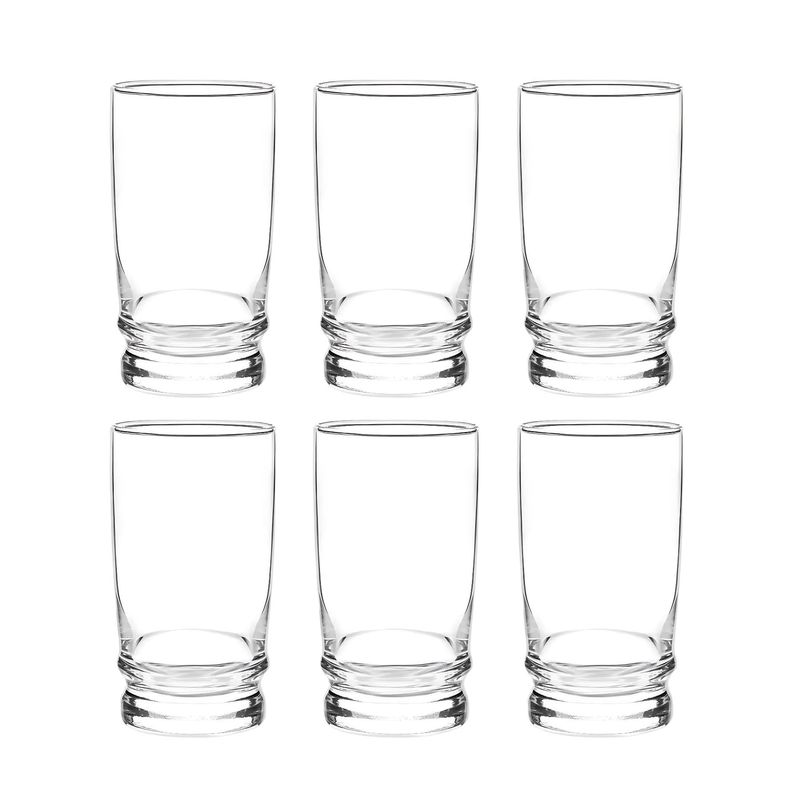 CRISTAR - Display 6 Vasos Altos Madeira Rock 370cc Tragos Jugos Cristar
