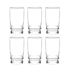 CRISTAR - Display 6 Vasos Altos Madeira Rock 370cc Tragos Jugos