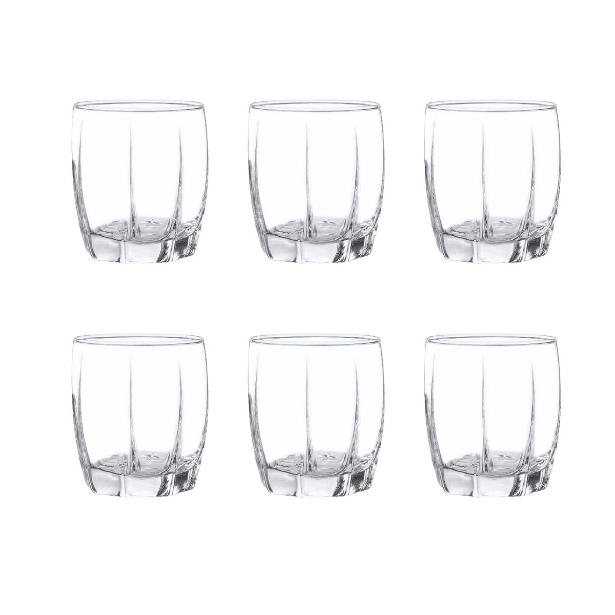 CRISTAR - Display 6 Vasos Bajos Amadeus Rocks 353mL Tragos Jugos Cristar