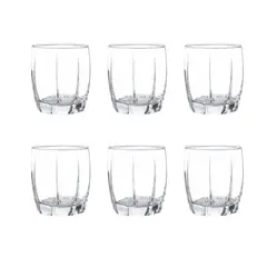 CRISTAR - Display 6 Vasos Bajos Amadeus Rocks 353cc Tragos Jugos