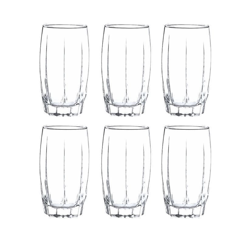 CRISTAR - Display 6 Vasos Altos Amadeus Rocks 374cc Tragos Jugos Cristar