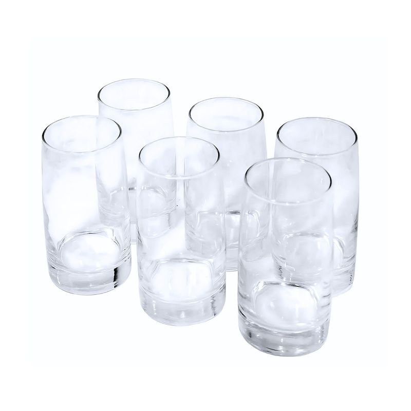 CRISTAR - Display 6 Vasos Altos 388cc Toledo Vidrio Cristar Mojitos Bebida