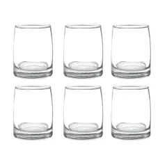 CRISTAR - Display 6 Vasos Bajos 366cc Toledo Vidrio Mojitos Bebida