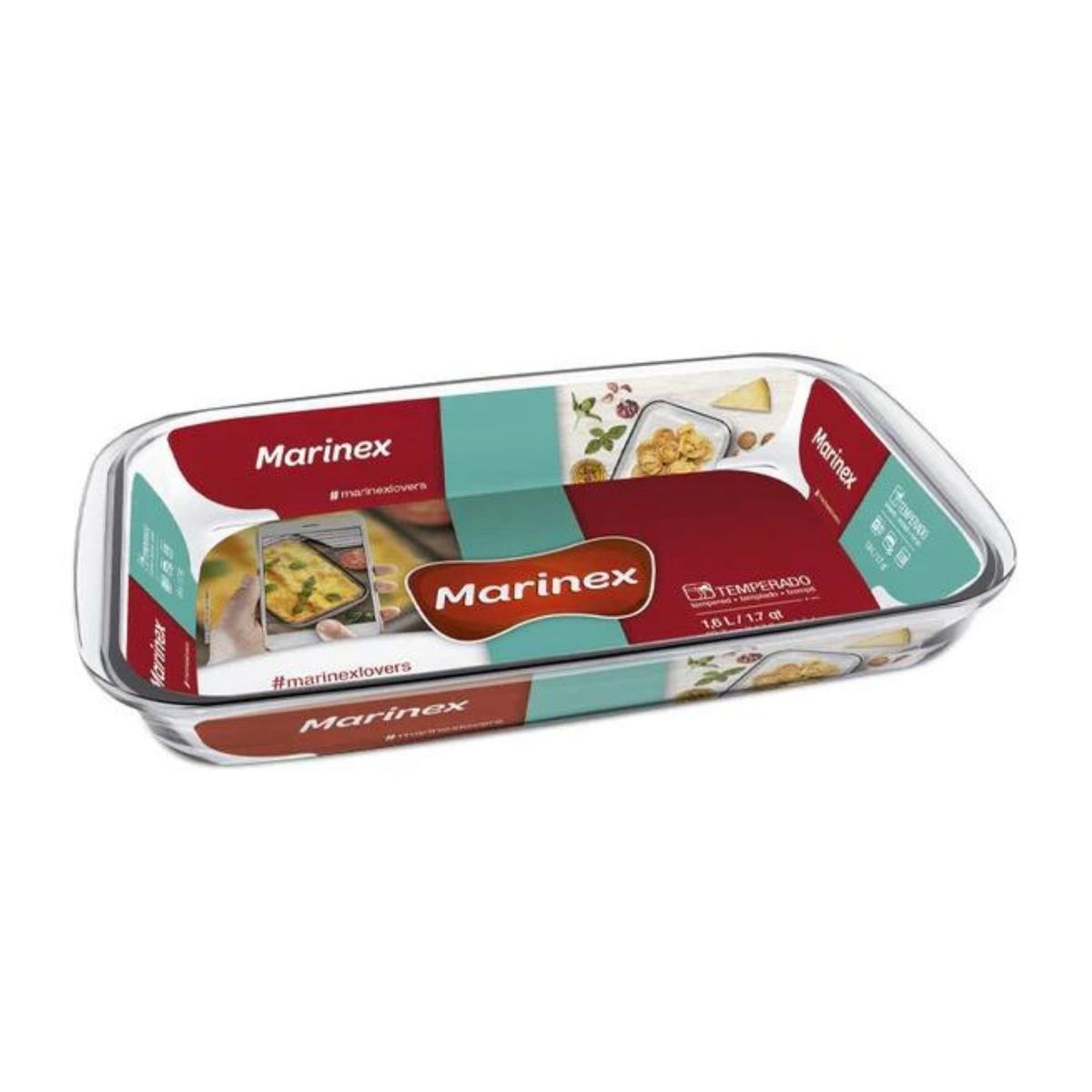 MARINEX - Fuente Pequeña Marinex 1600mL Asadera Rectangular De Vidrio