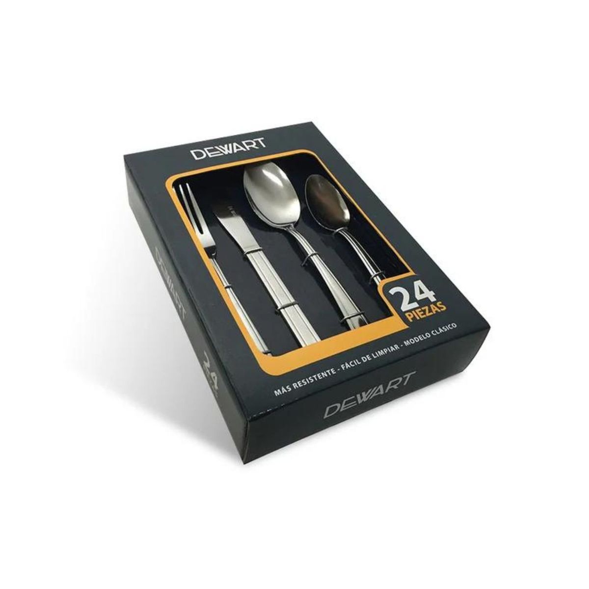 KRONS - Set Cubiertos 24 Pzs Box Dewart Acero Inoxidable Para Servir