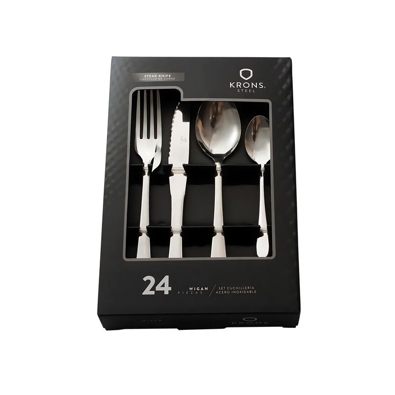 KRONS - Set Cubiertos 24 Pzs Wigan Krons Acero Inox Set Cuchilleria
