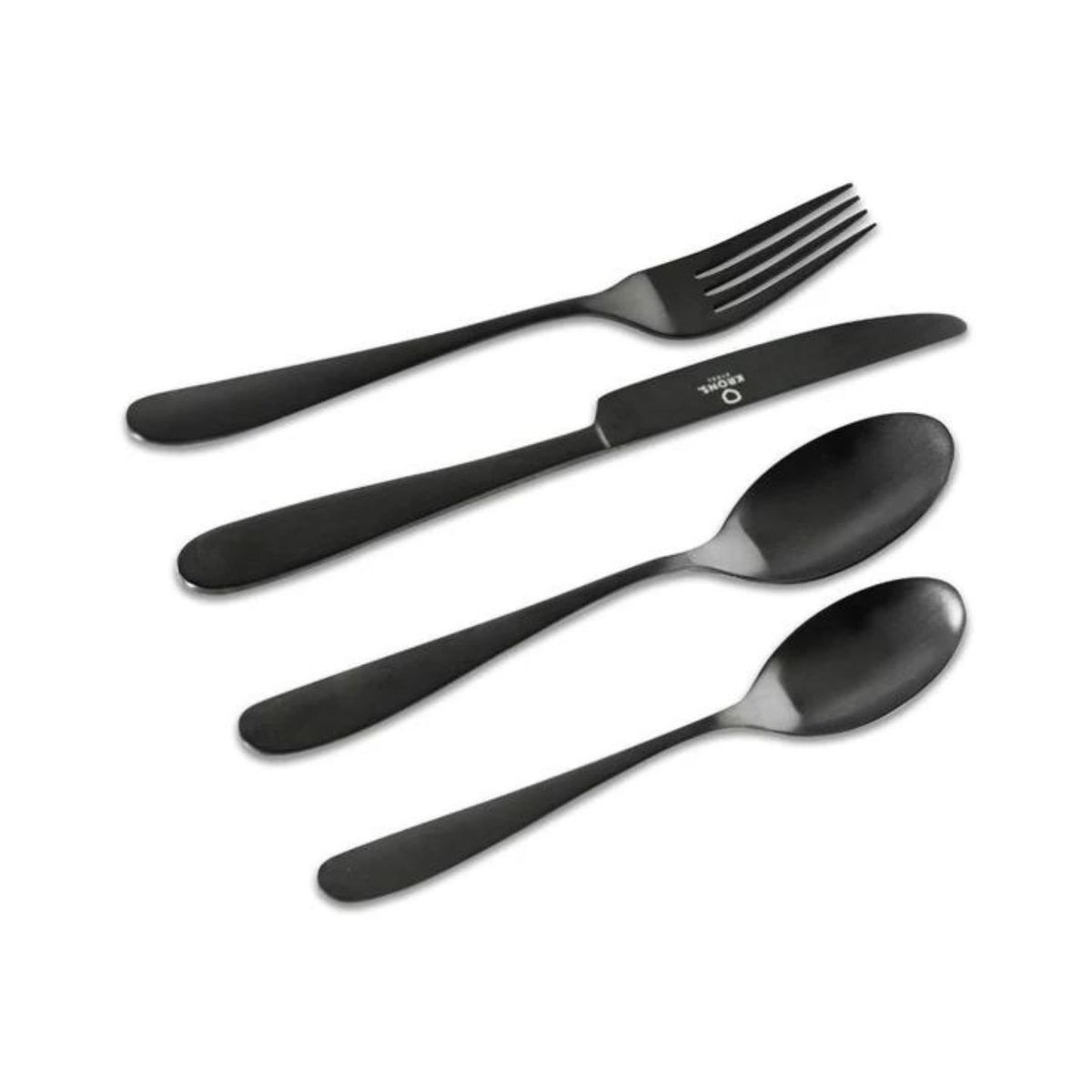 KRONS - Set Cubiertos 24 Pzs Black Krons Acero Inox Set Cuchilleria