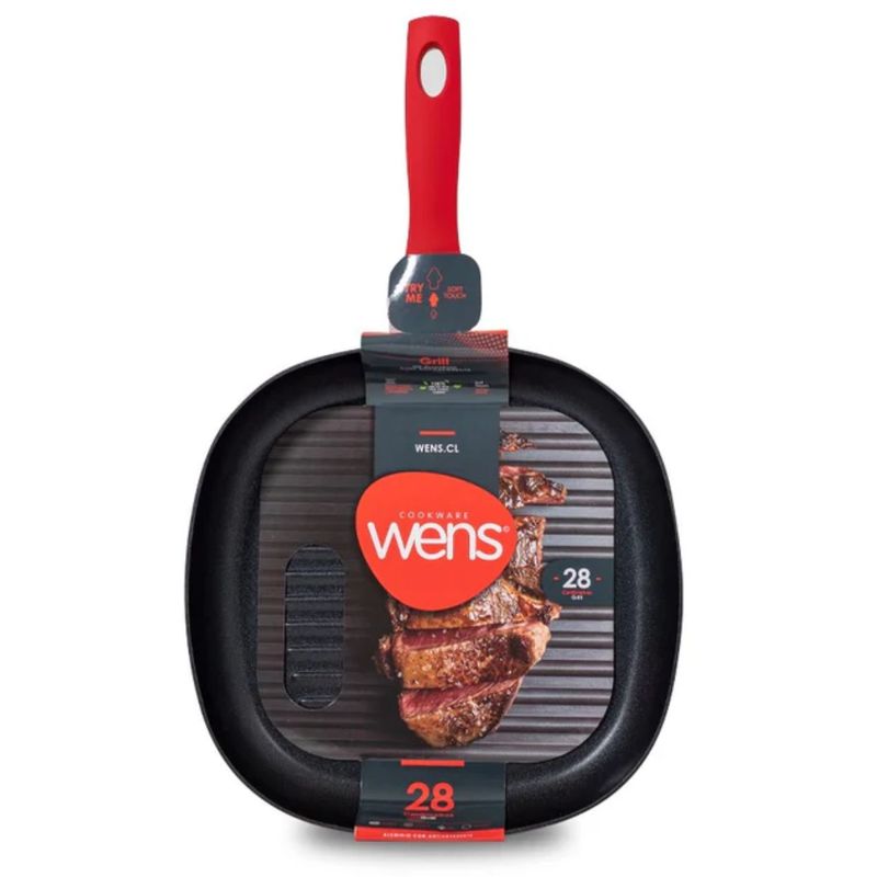 WENS - Sarten Churrasquera 28cm Firenze Antiadherente Color Rojo