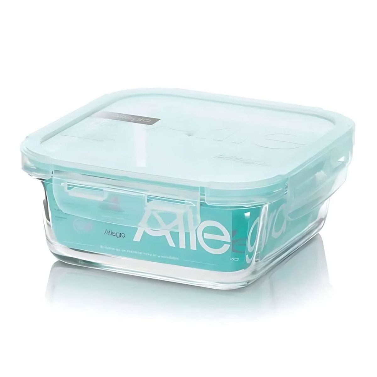 ALLEGRA - Contenedor Alimentos Hermetico Cuadrado 380ml Vidrio Allegra