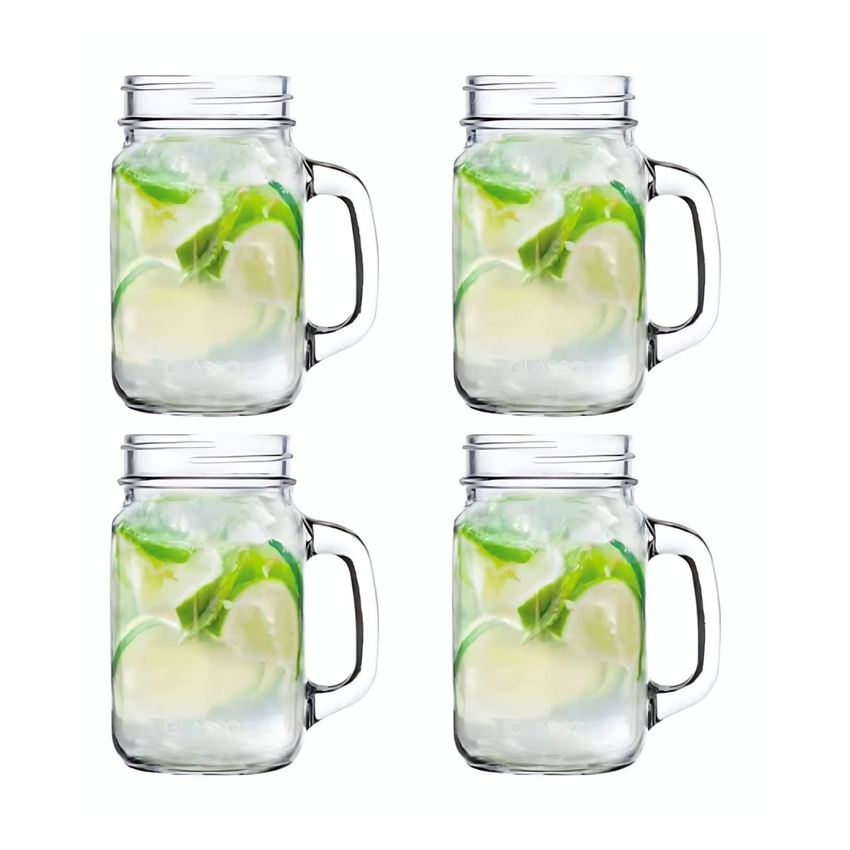 GLASSO - Set 4 Vasos Mojito Mason de 450mL Glasso Cocteleria Cocina