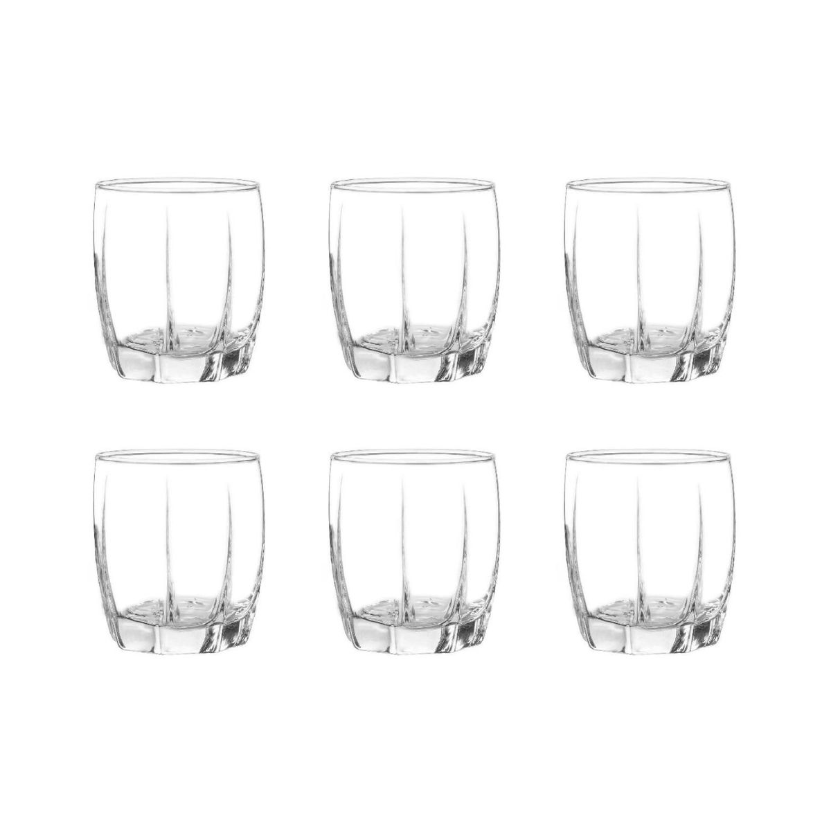 CRISTAR - Set 6 Vasos Amadeus Rocks 353mL Menaje Cocina Cristar
