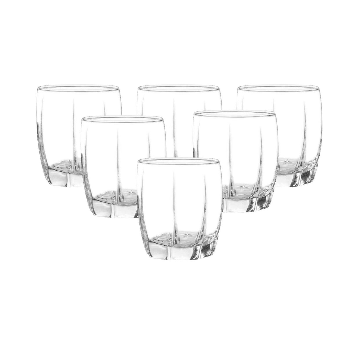 CRISTAR - Set 6 Vasos Amadeus Rocks 353mL Menaje Cocina Cristar
