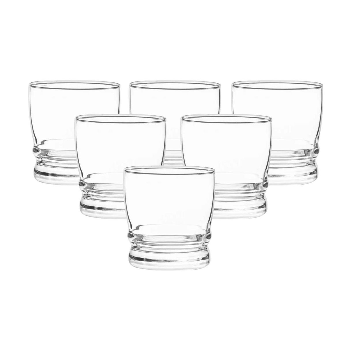 CRISTAR - Set 6 Vasos Madeira Rocks 304mL Menaje Cocina Cristar