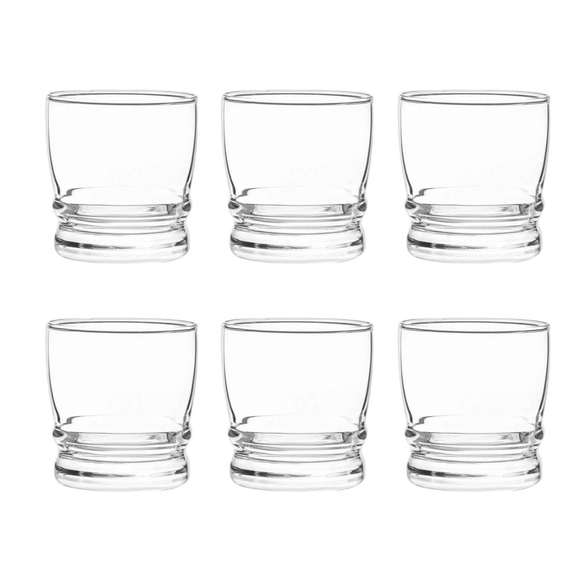 CRISTAR - Set 6 Vasos Madeira Rocks 304mL Menaje Cocina Cristar