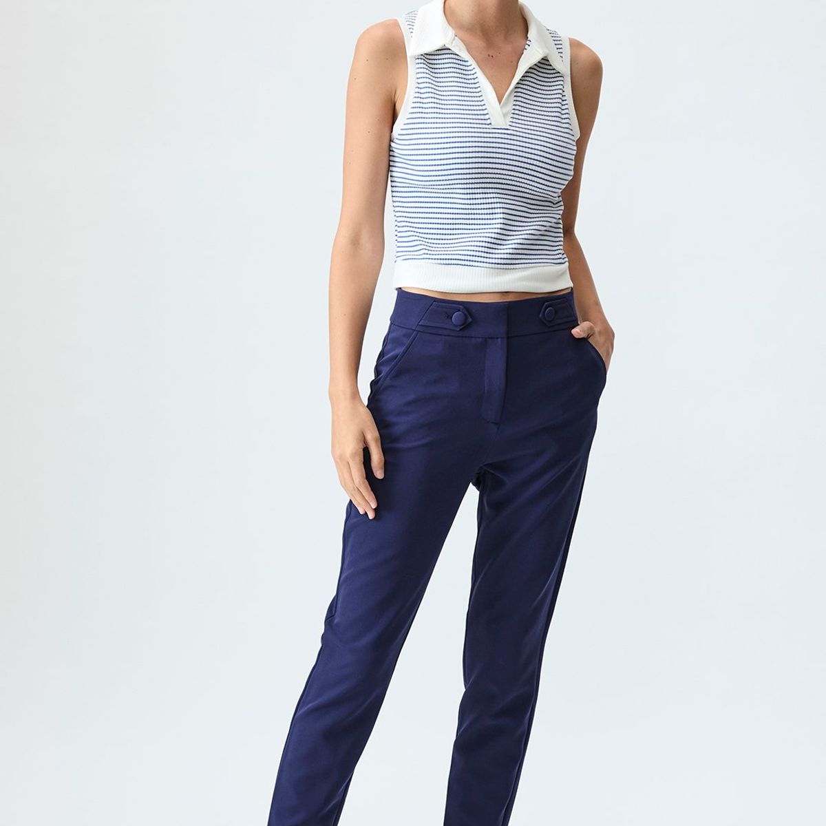 IO - Pantalon Azul Marino Mujer Io