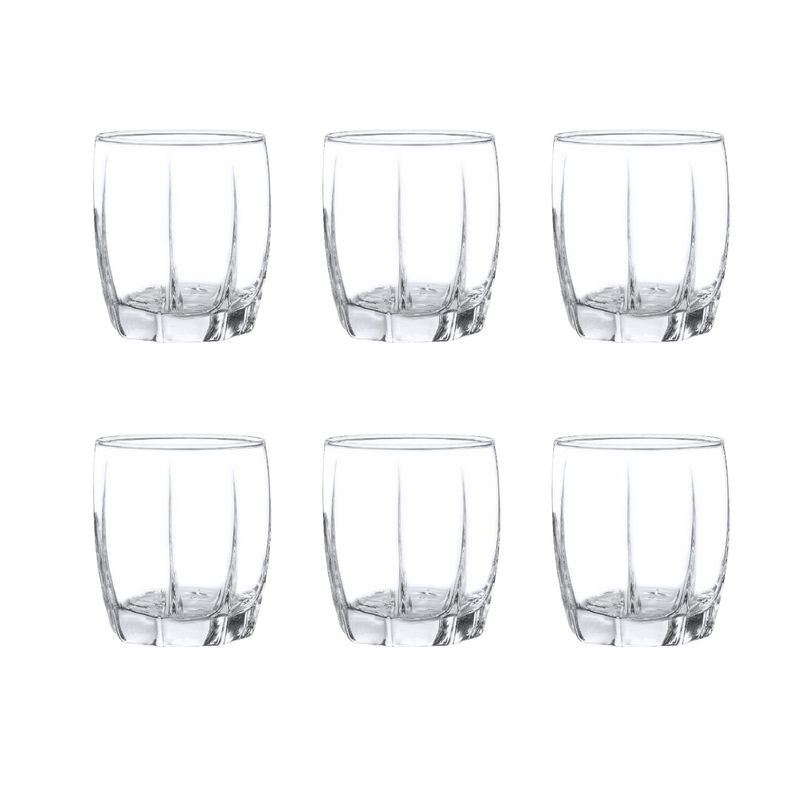 CRISTAR - Display 6 Vasos Bajos Amadeus Rocks 353cc Tragos Jugos Cristar