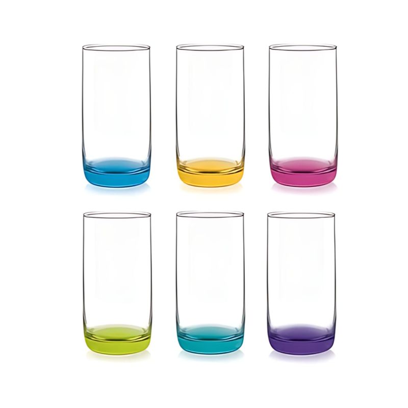 CRISTAR - Display 6 Vasos Altos Monterrey Fondo Color 445cc Cristar