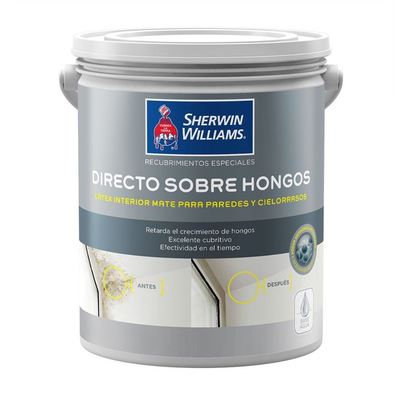 SHERWIN WILLIAMS - Esmalte al Agua Sherwin Williams Directo sobre Hongos 900ml