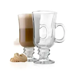 ALLEGRA - Set 2 Vasos Grande Cafe Cappuccino Vidrio Cristal 230cc