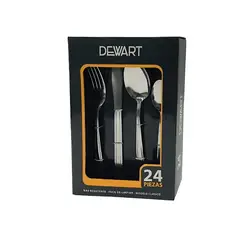 KRONS - Set Cubiertos 24 Pzs Box Dewart Acero Inoxidable Para Servir