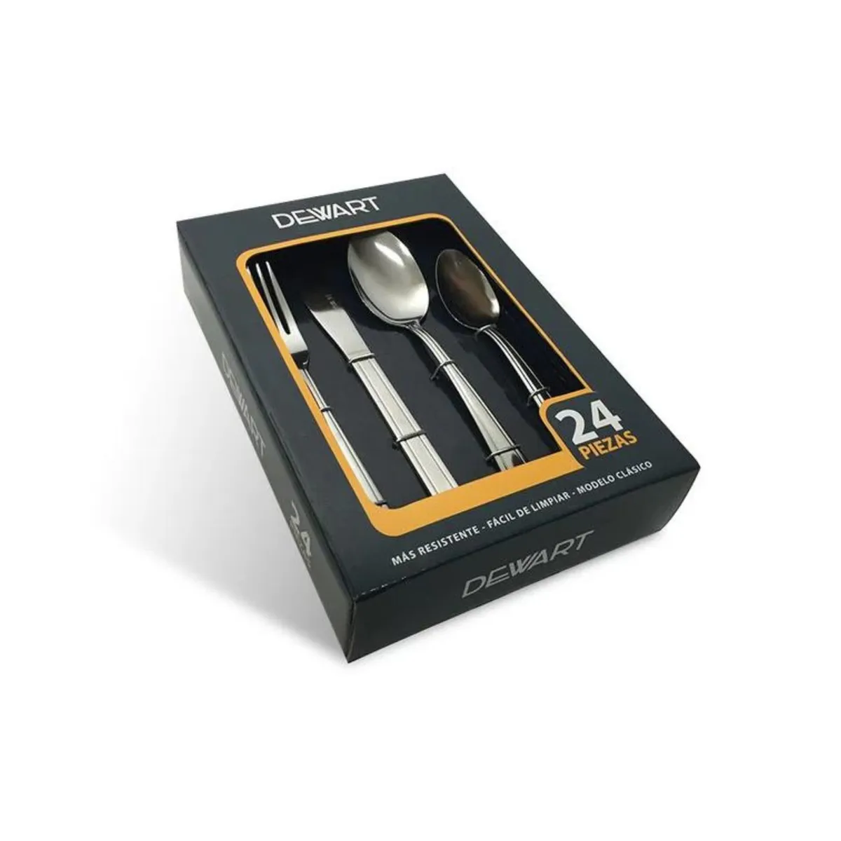 KRONS - Set Cubiertos 24 Pzs Box Dewart Acero Inoxidable Para Servir