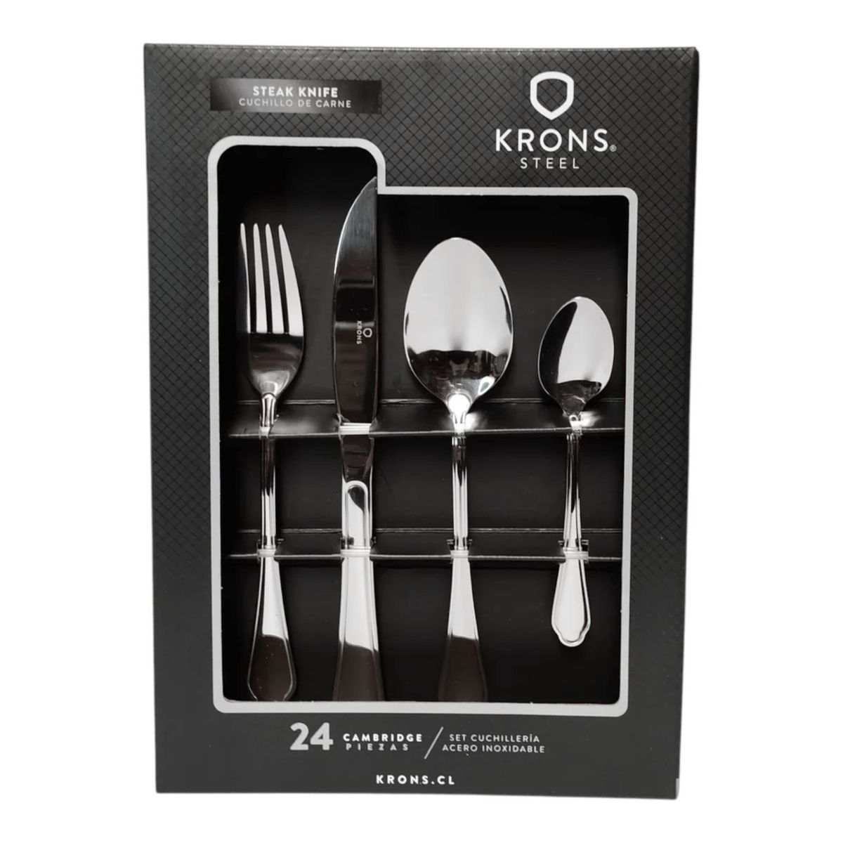 KRONS - Set Cubiertos 24 Piezas Cambridge Krons Acero Inoxidable Cuchilleria