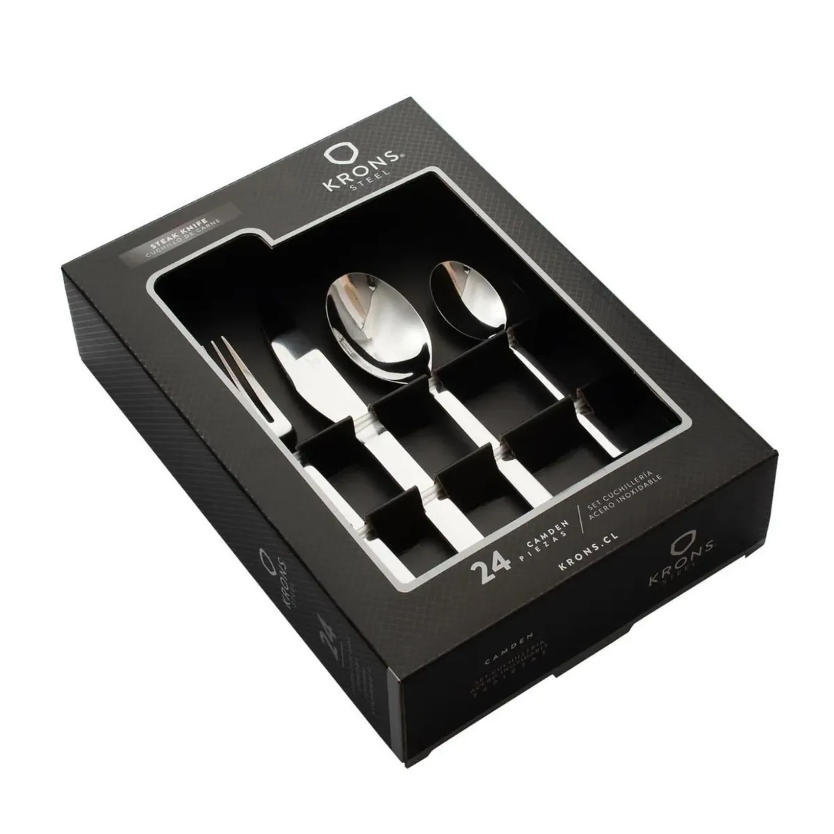 KRONS - Set Cubiertos 24 Piezas Camden Krons Acero Inoxidable Cuchilleria