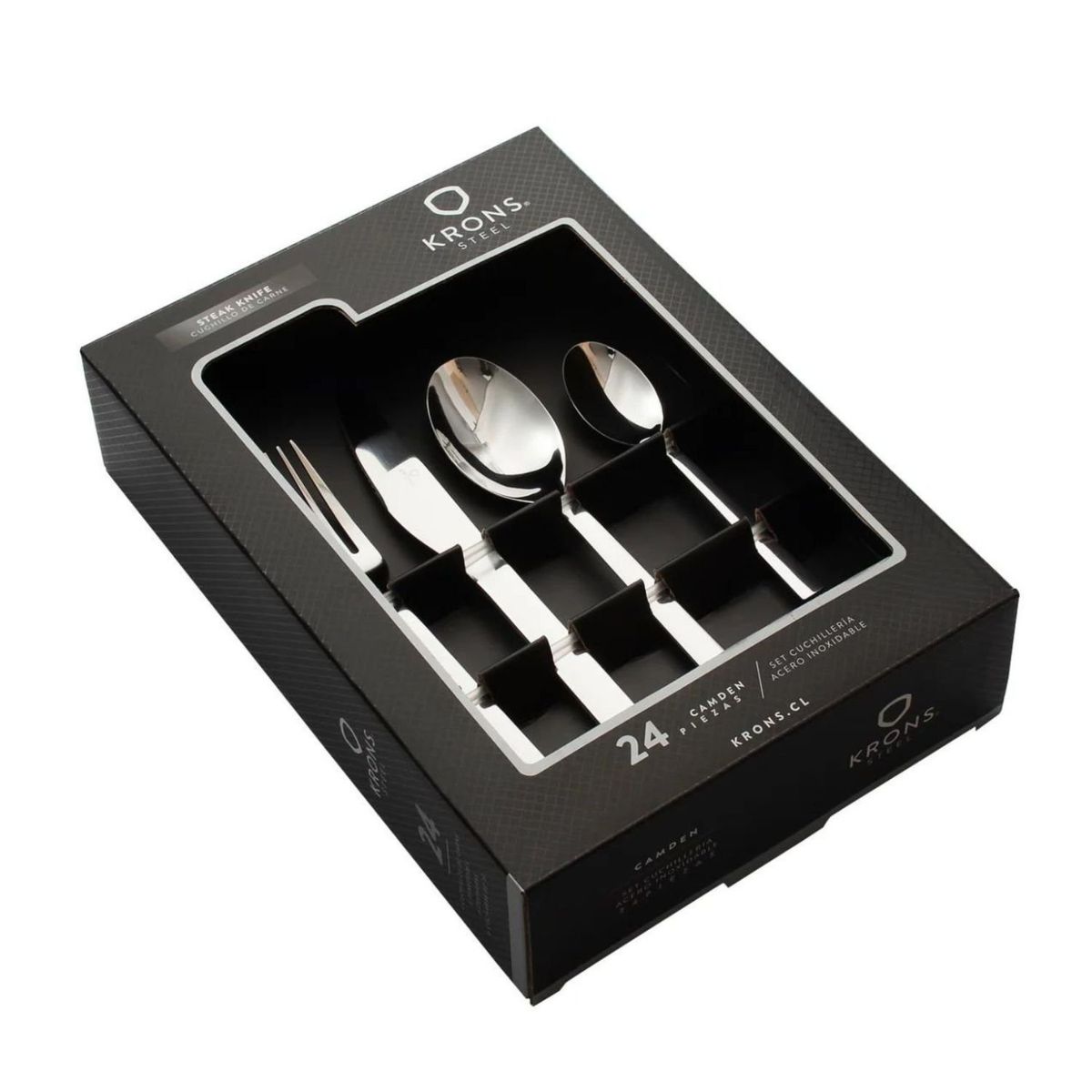 KRONS - Set Cubiertos 24 Piezas Camden Krons Acero Inoxidable Cuchilleria