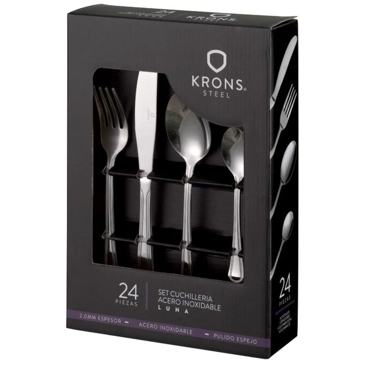 KRONS - Set Cubiertos 24 Pzs Lincoln Krons Acero Inox Set Cuchilleria