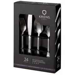 KRONS - Set Cubiertos 24 Pzs Lincoln Acero Inox Set Cuchilleria