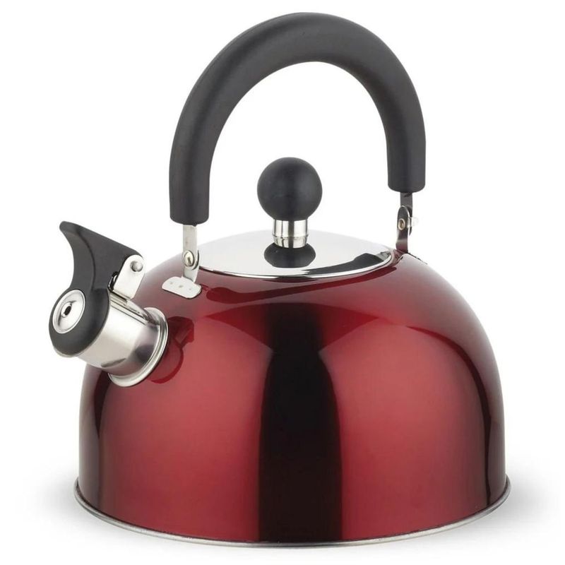 WENS - Tetera Sicilia 2500 ml Acero Inoxidable 25S Wens Cocina Rojo