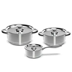 WENS - Set Bateria de Cocina 6 Piezas Acero Inoxidable 410-6SS