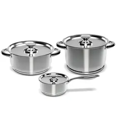 WENS - Set Bateria de Cocina 6 Piezas Acero Inoxidable 430-6SS