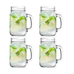 GLASSO - Set 4 Vasos Mojito Mason de 450ml Cocteleria Cocina