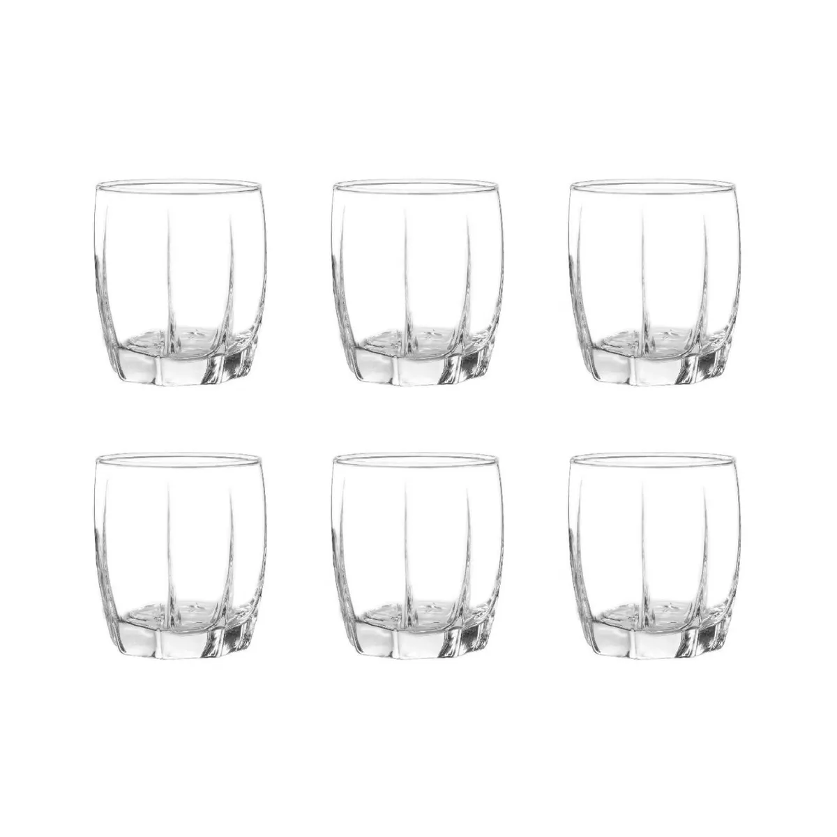 CRISTAR - Set 6 Vasos Amadeus Rocks 353mL Menaje Cocina Cristar