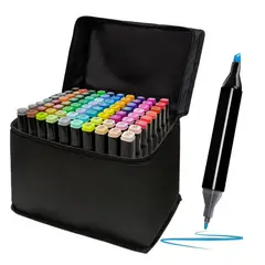 GENERICO - Set De Plumones 80 Marcadores Rotuladores Doble Punta