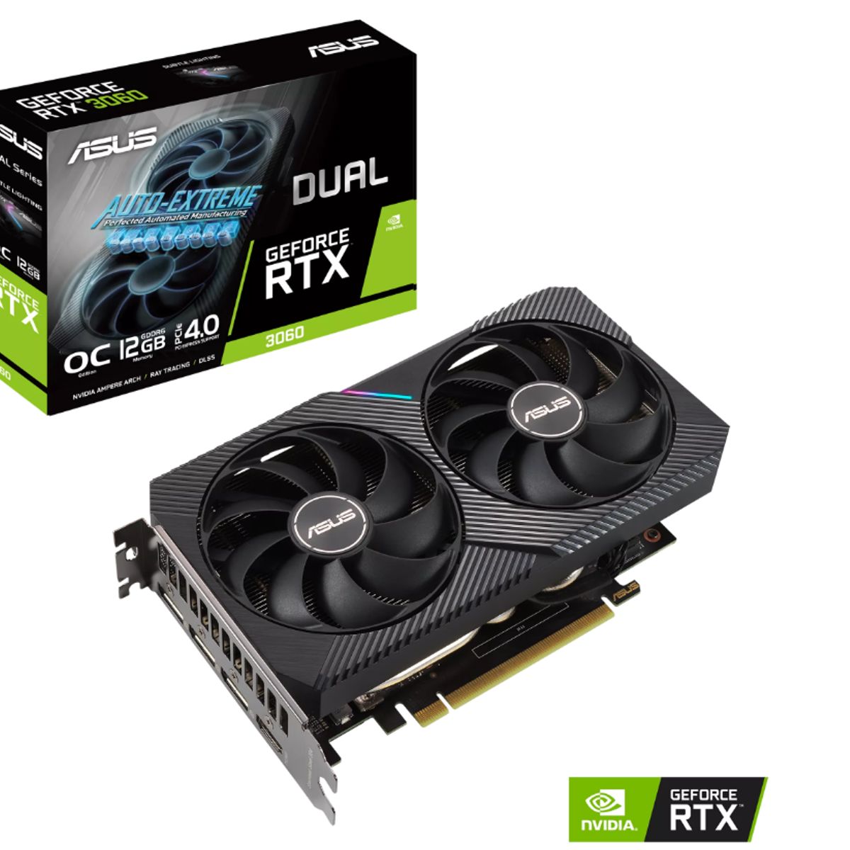 ASUS - Tarjeta de Video - ASUS DUAL-RTX3060-O12G-V2 - 12 GB GDDR6 (192 bit)